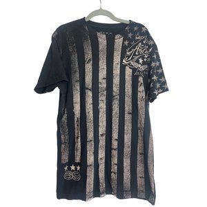 Mens ARCHAIC by Affliction‎ Motor Club 69 Black Biker T-Shirt sz Large
